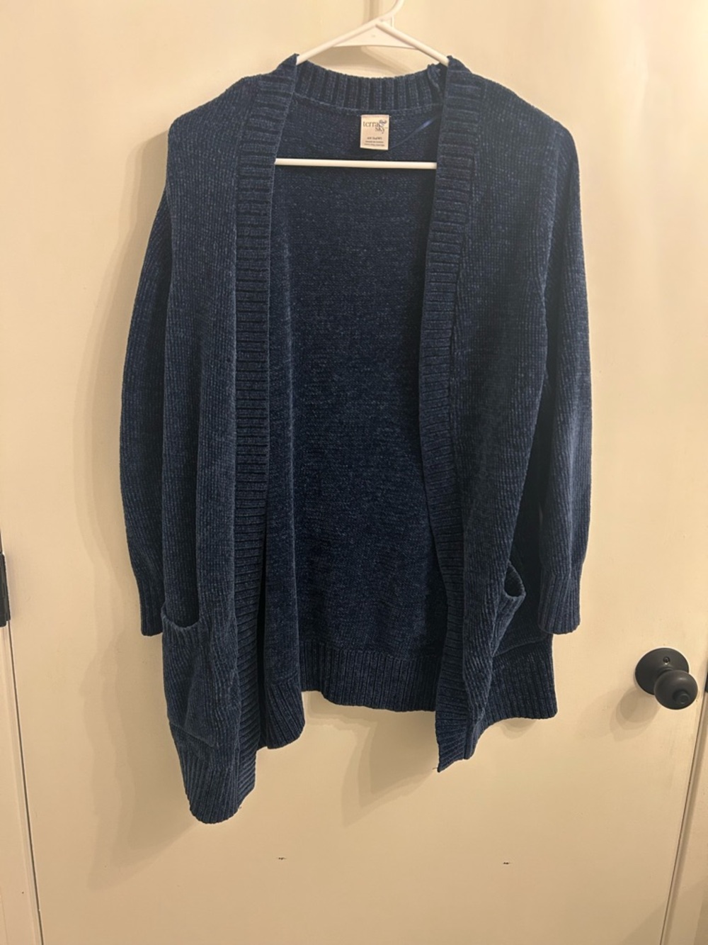 Terra & Sky Open-Front Navy Blue Women's Cardigan